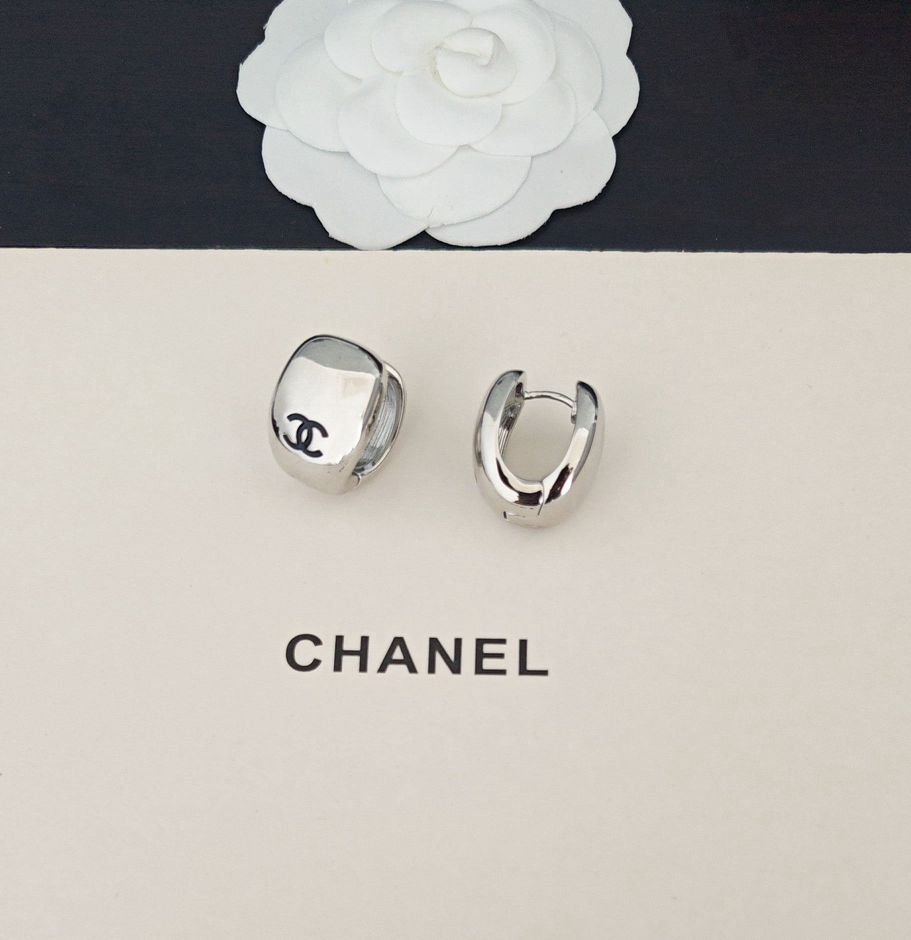 Vintage Authentic Chanel Gold-Tone Turn-Lock Earrings Stud