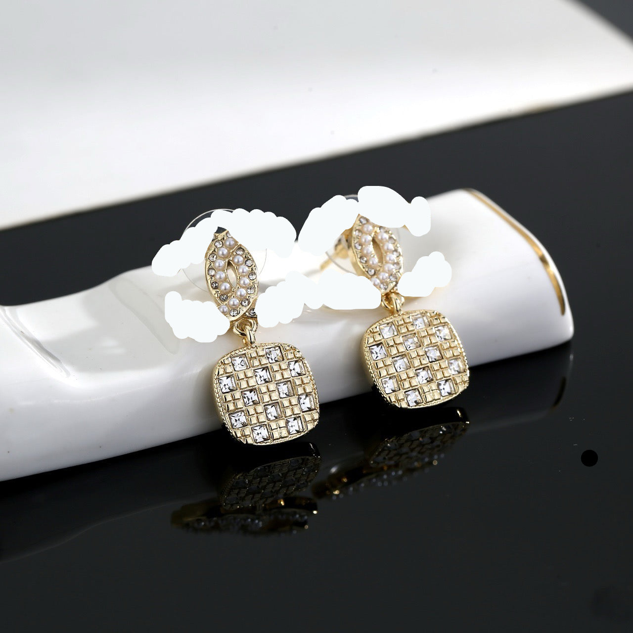 Vintage Authentic Gold-Tone Turn-Lock Earrings