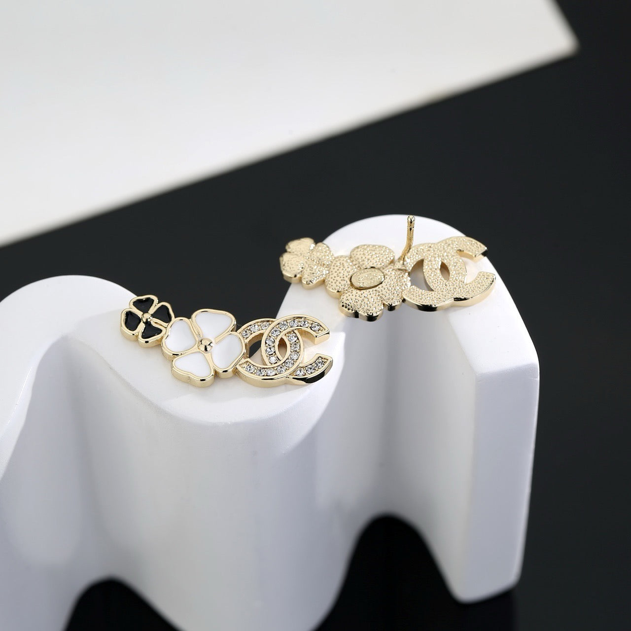 Vintage Authentic Gold-Tone Turn-Lock Earrings
