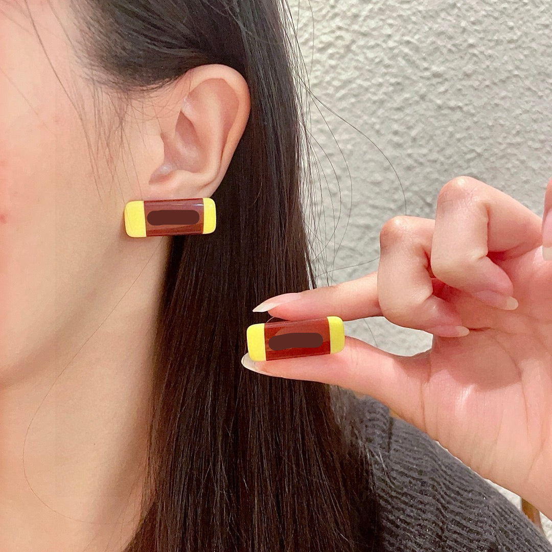 Vintage Authentic Gold-Tone Turn-Lock Earrings