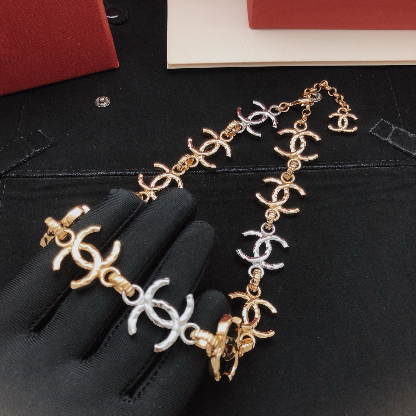 Vintage Authentic Chanel Gold-Tone Turn-Lock Necklace