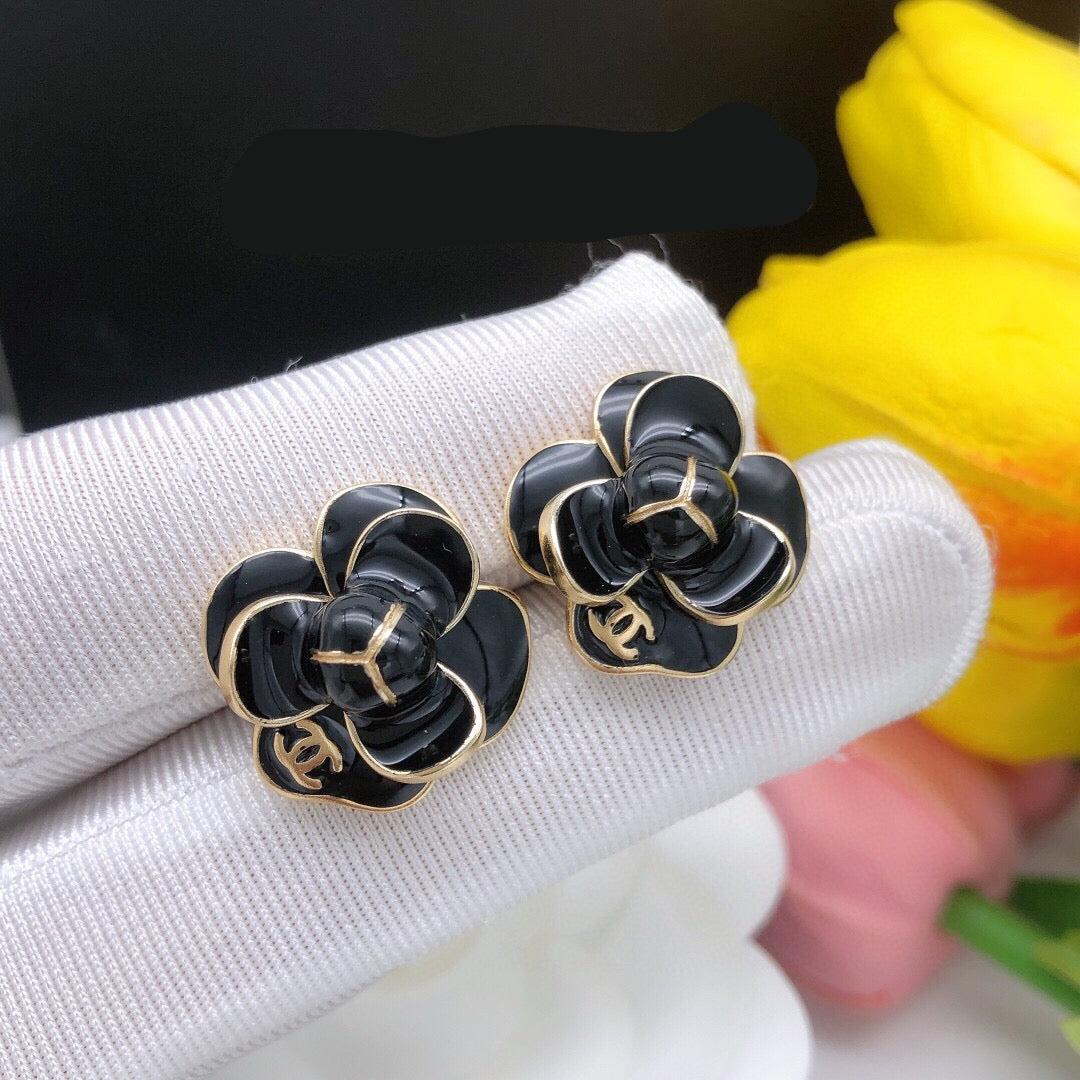 Vintage Authentic Gold-Tone Turn-Lock Earrings