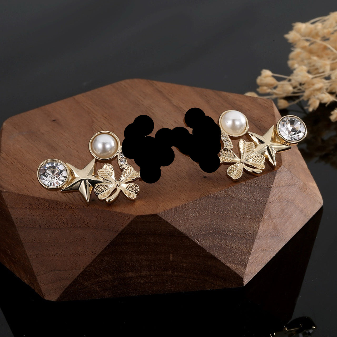 Vintage Authentic Gold-Tone Turn-Lock Earrings