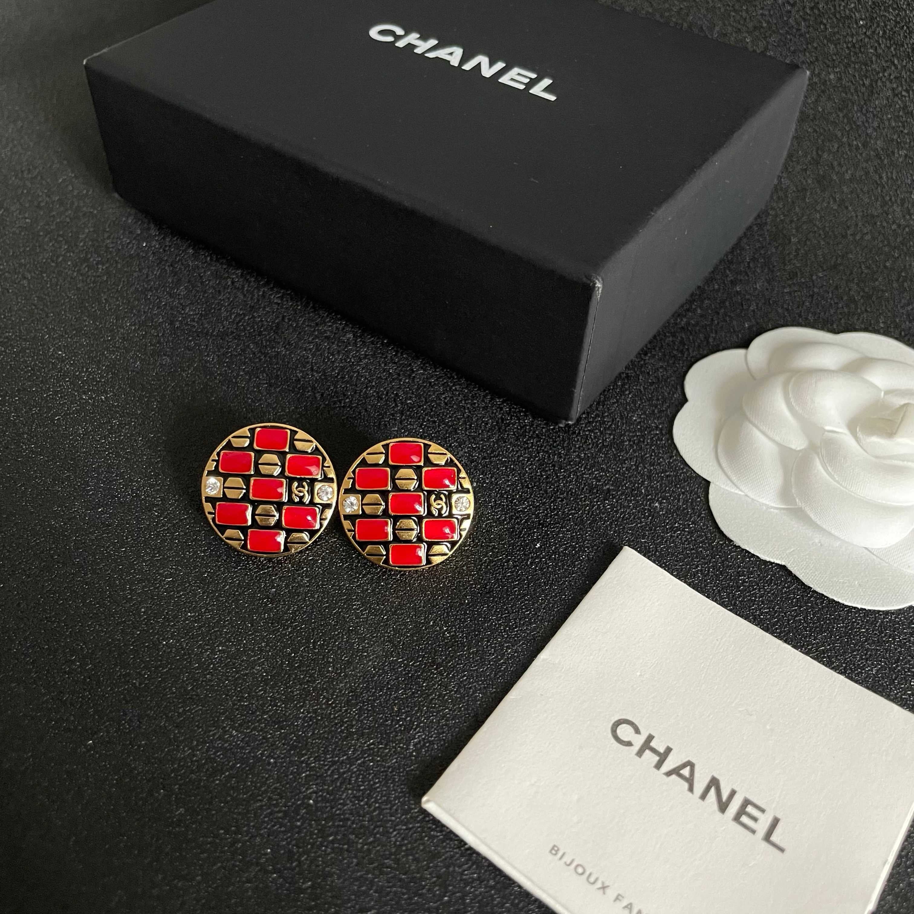Vintage Authentic Chanel Gold-Tone Turn-Lock Earrings