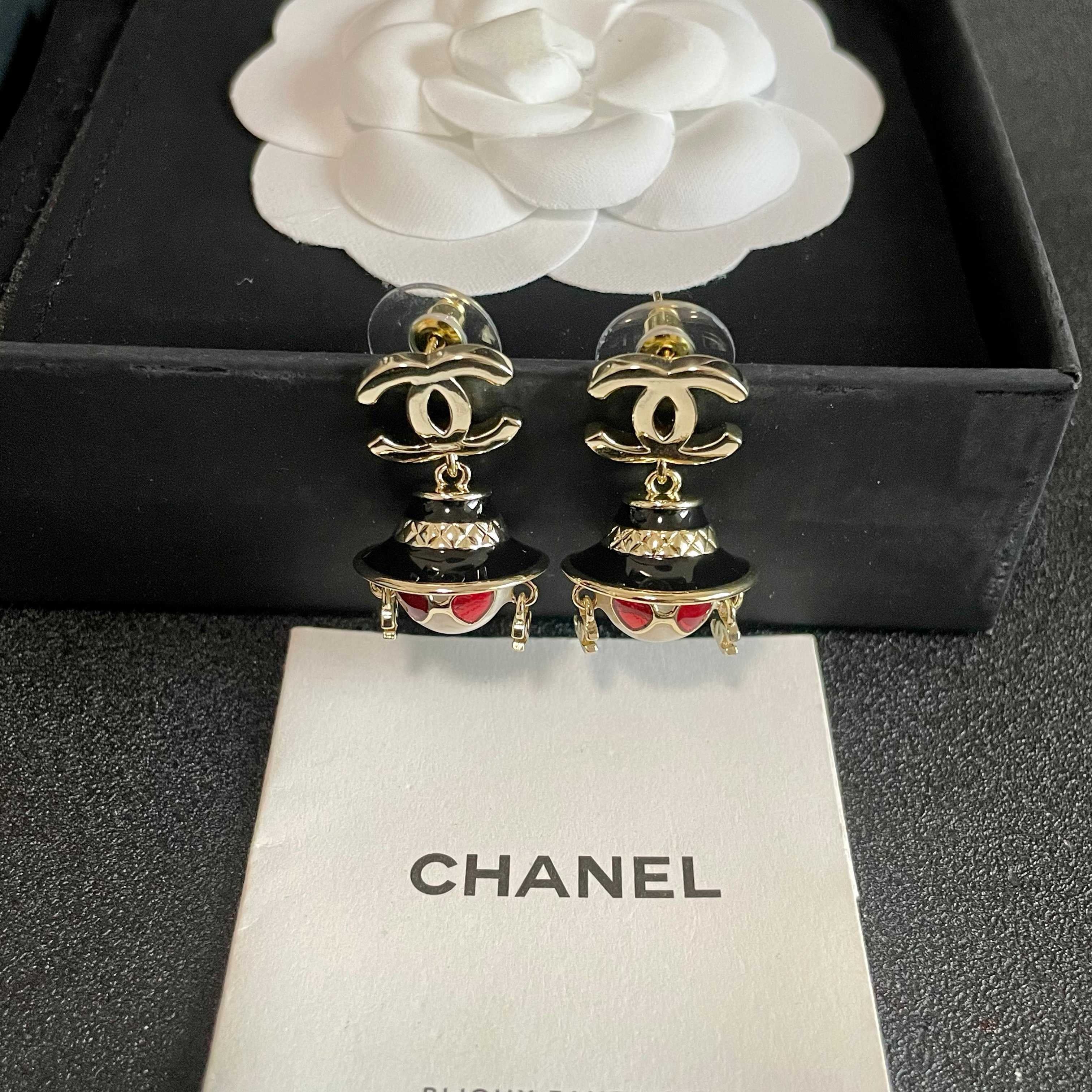 Vintage Authentic Chanel Gold-Tone Turn-Lock Earrings