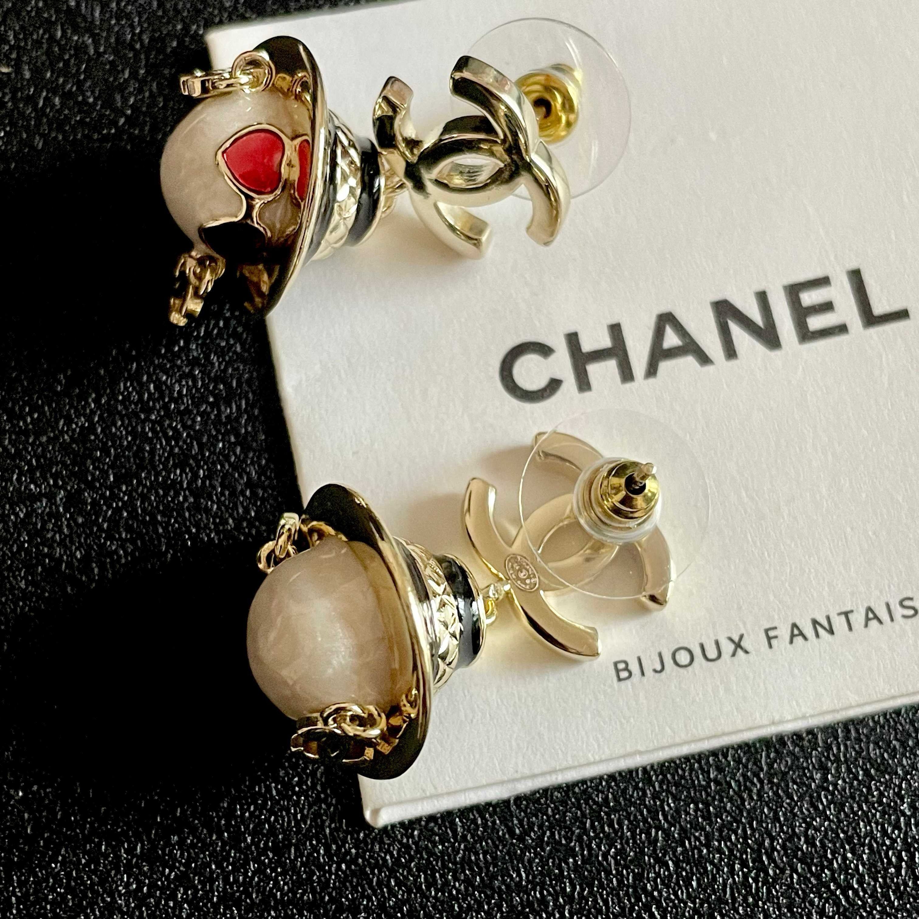 Vintage Authentic Chanel Gold-Tone Turn-Lock Earrings