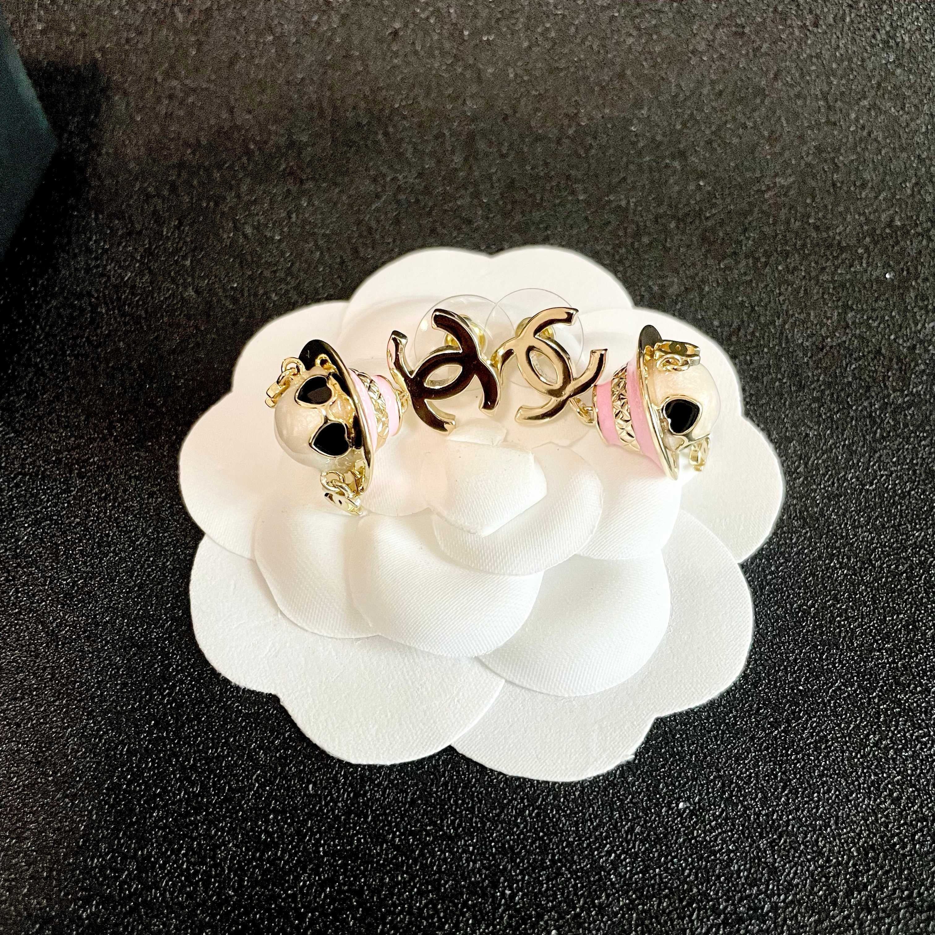 Vintage Authentic Chanel Gold-Tone Turn-Lock Earrings