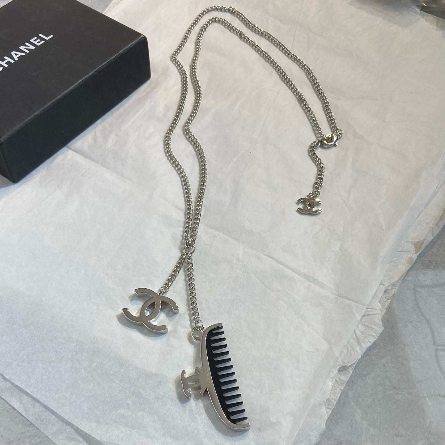 Vintage Authentic Chanel Gold-Tone Turn-Lock Necklace