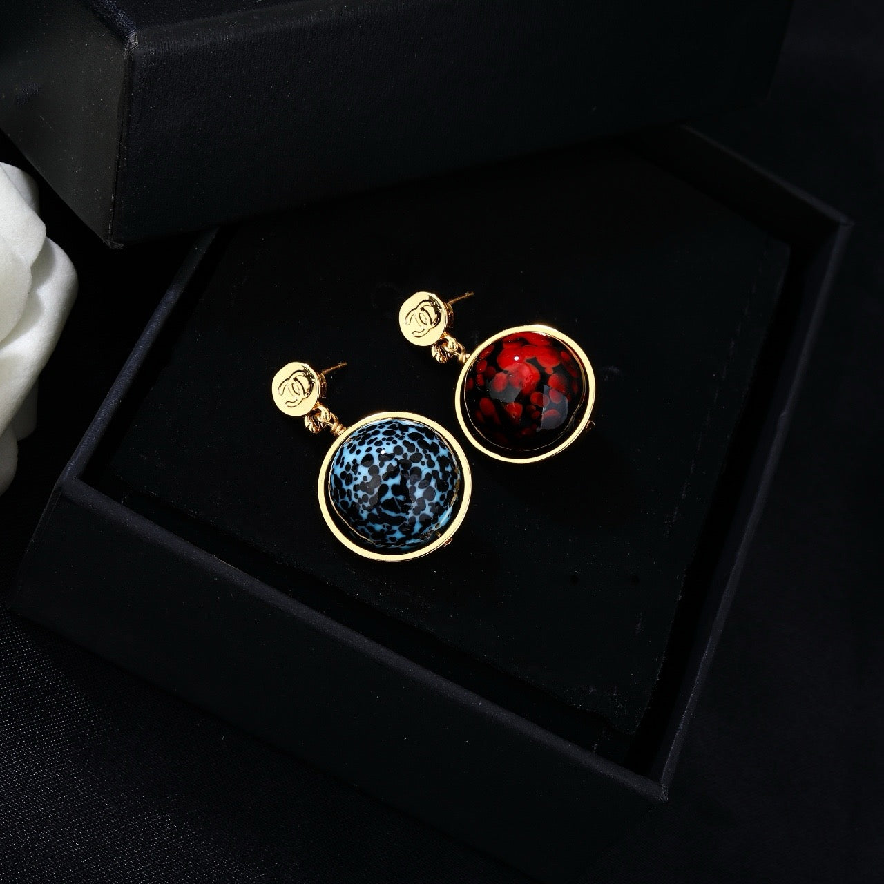 Vintage Authentic Gold-Tone Turn-Lock Earrings
