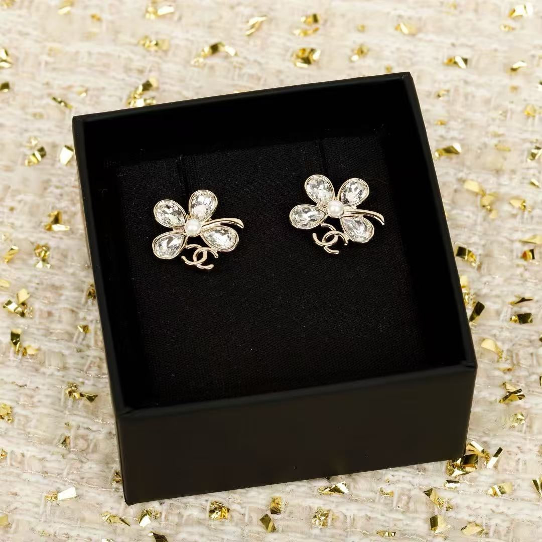 Vintage Authentic Gold-Tone Turn-Lock Earrings