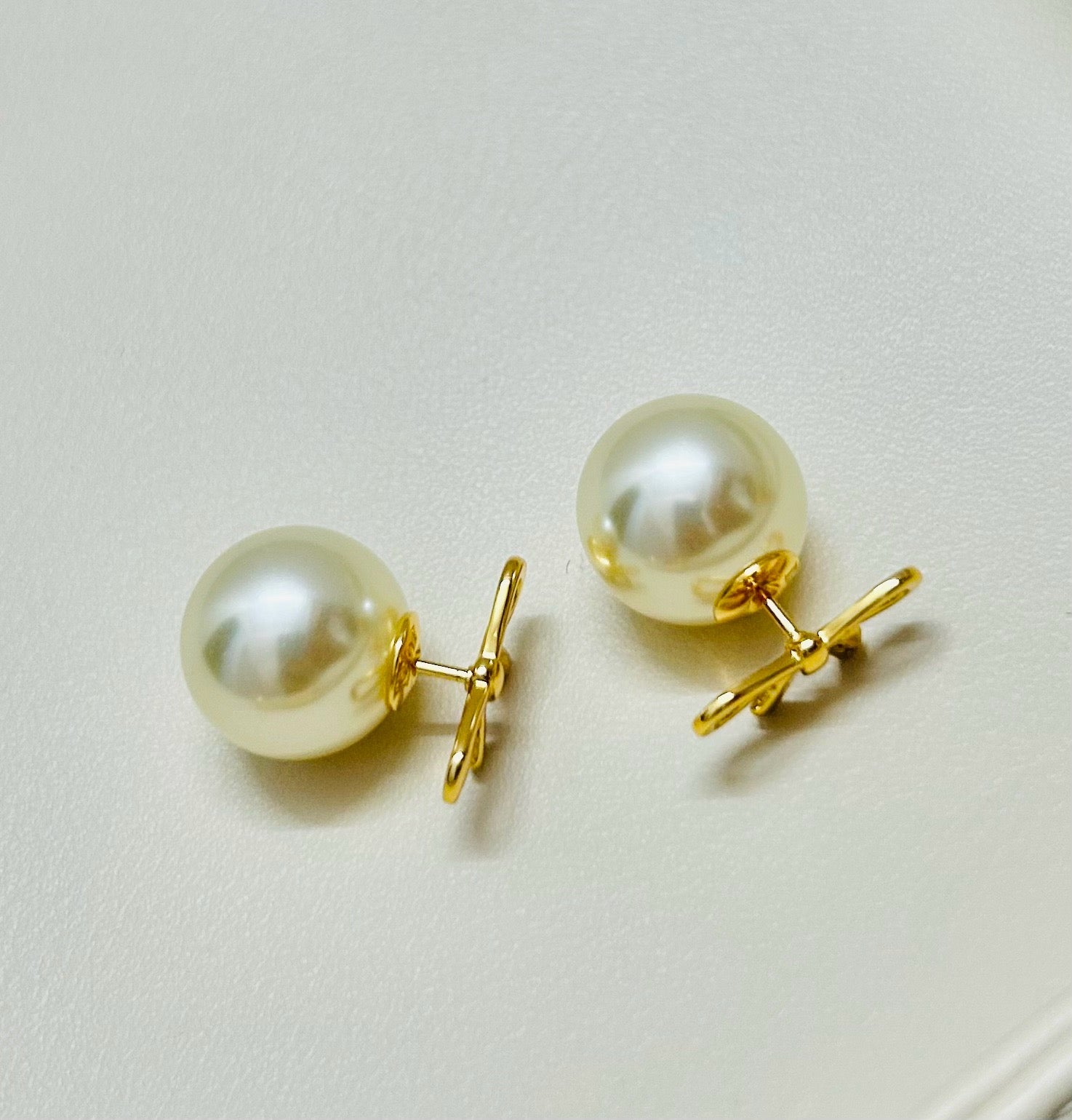 Vintage Authentic Gold-Tone Turn-Lock Earrings