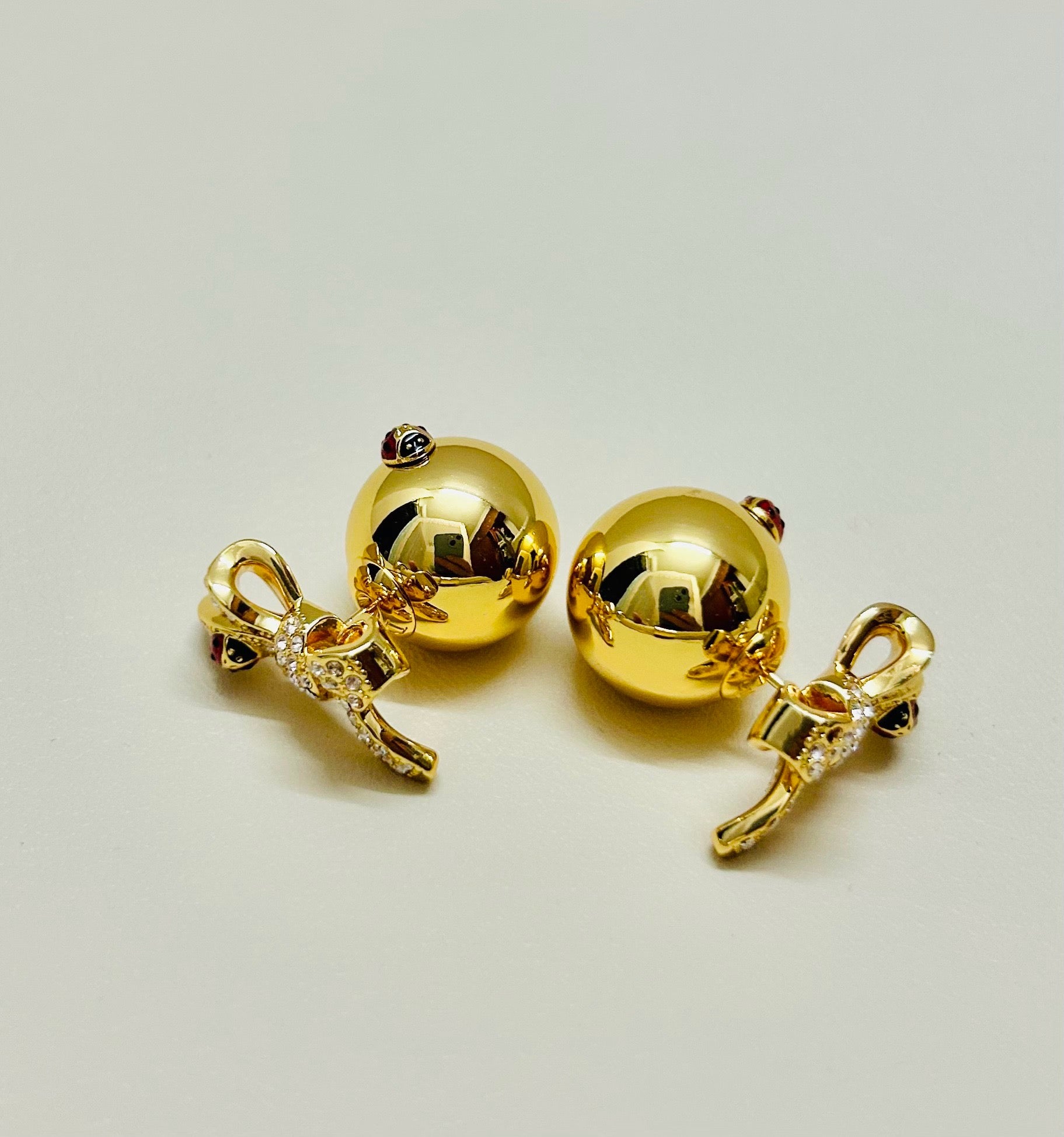 Vintage Authentic Gold-Tone Turn-Lock Earrings