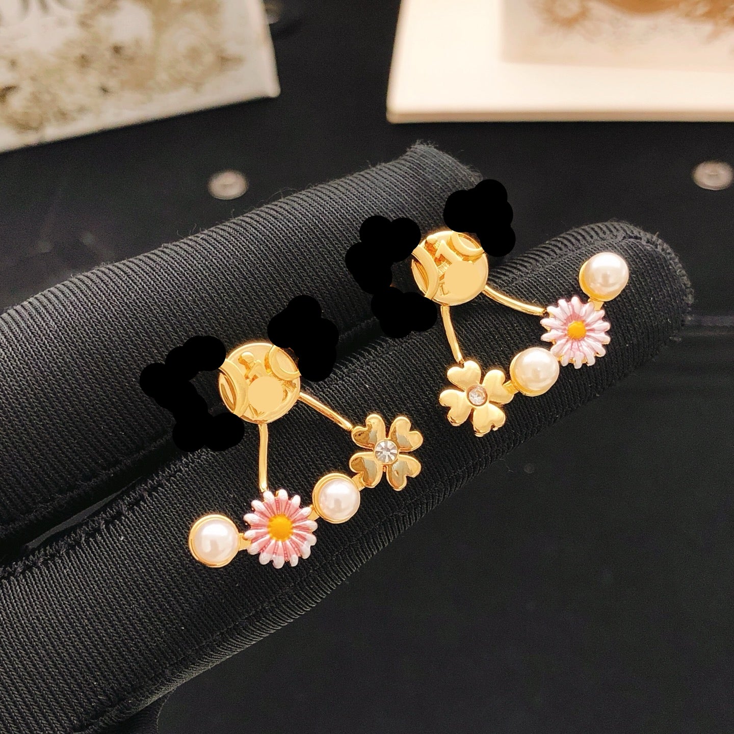 Vintage Authentic Gold-Tone Turn-Lock Earrings