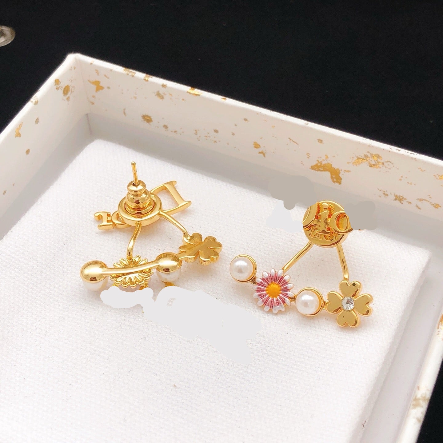 Vintage Authentic Gold-Tone Turn-Lock Earrings