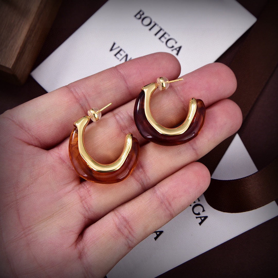 Vintage Authentic Gold-Tone Turn-Lock Earrings