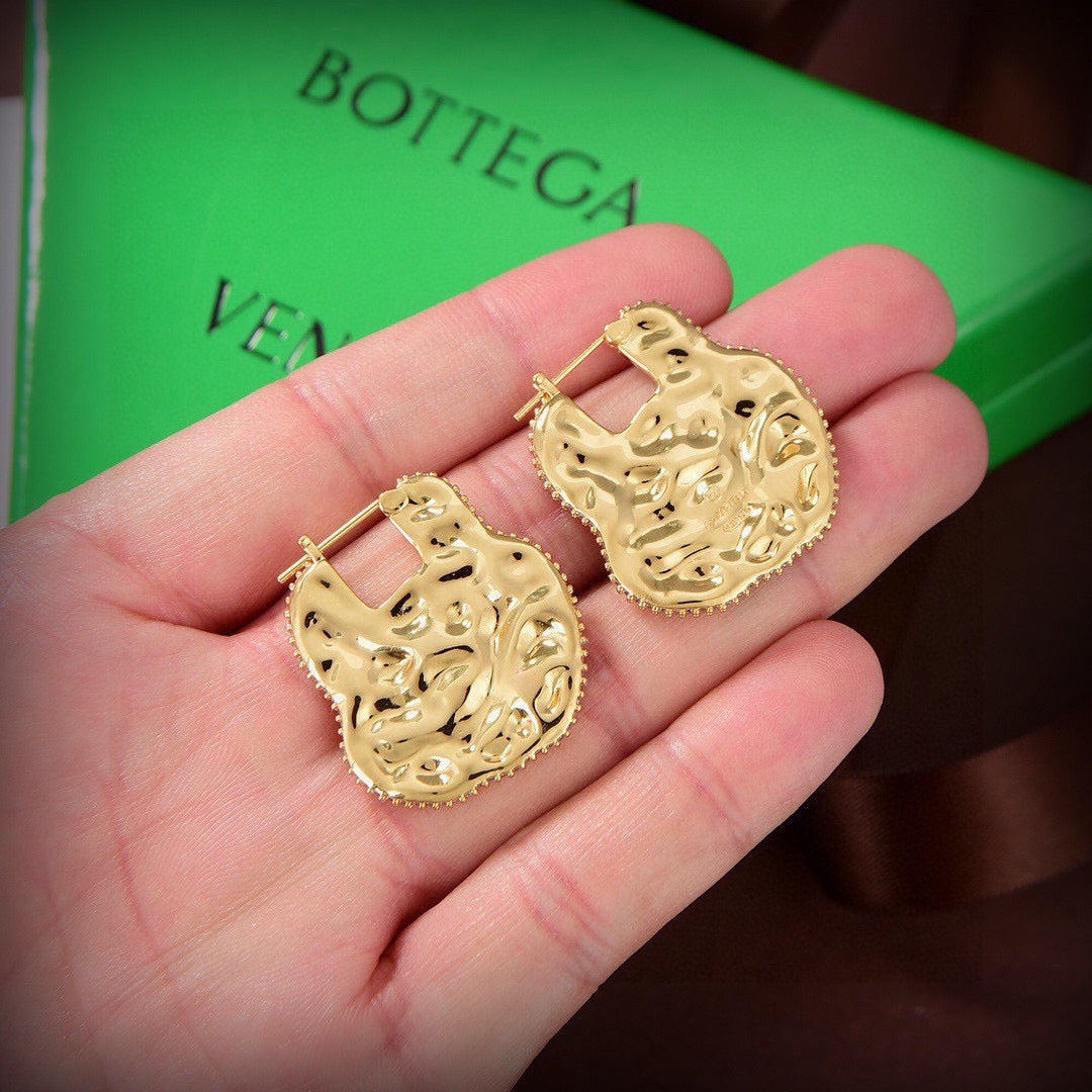 Vintage Authentic Gold-Tone Turn-Lock Earrings