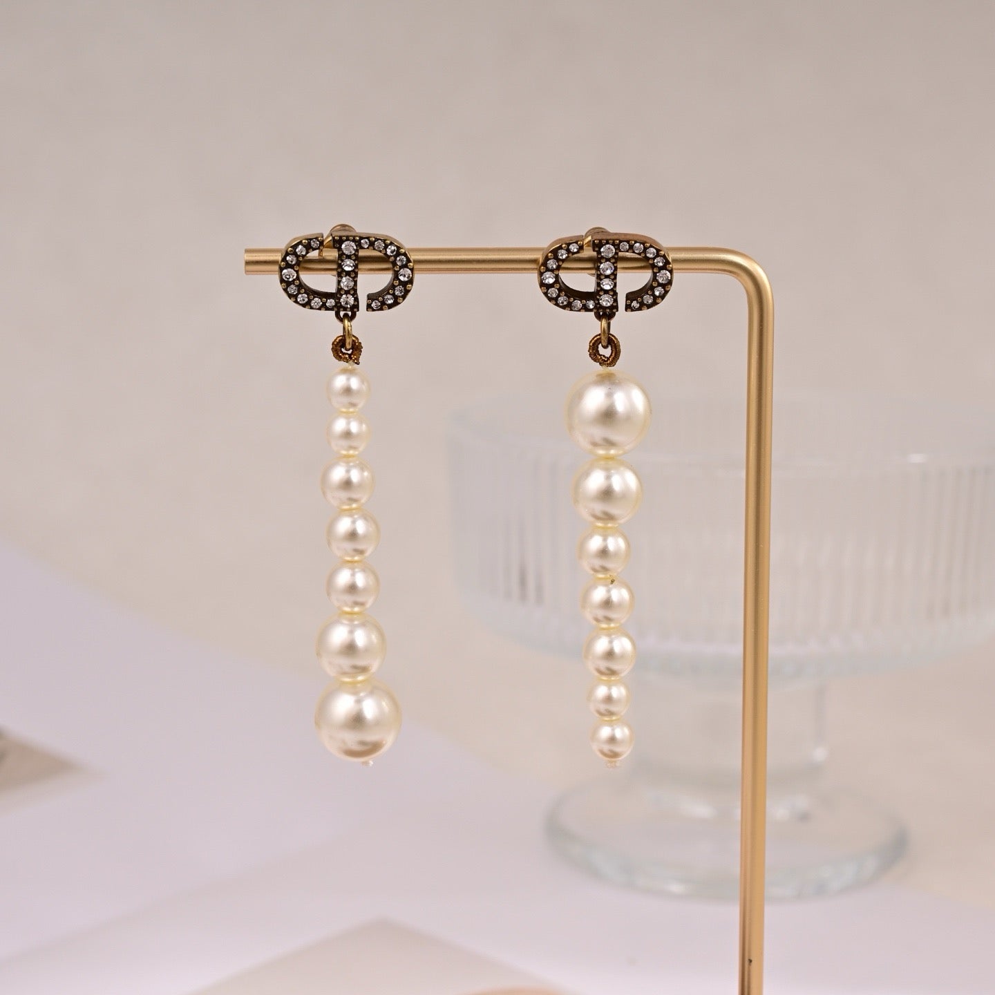 Vintage Authentic Gold-Tone Turn-Lock Earrings