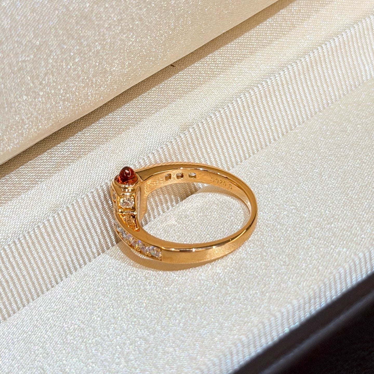 Vintage Authentic Gold-Tone Turn-Lock Ring