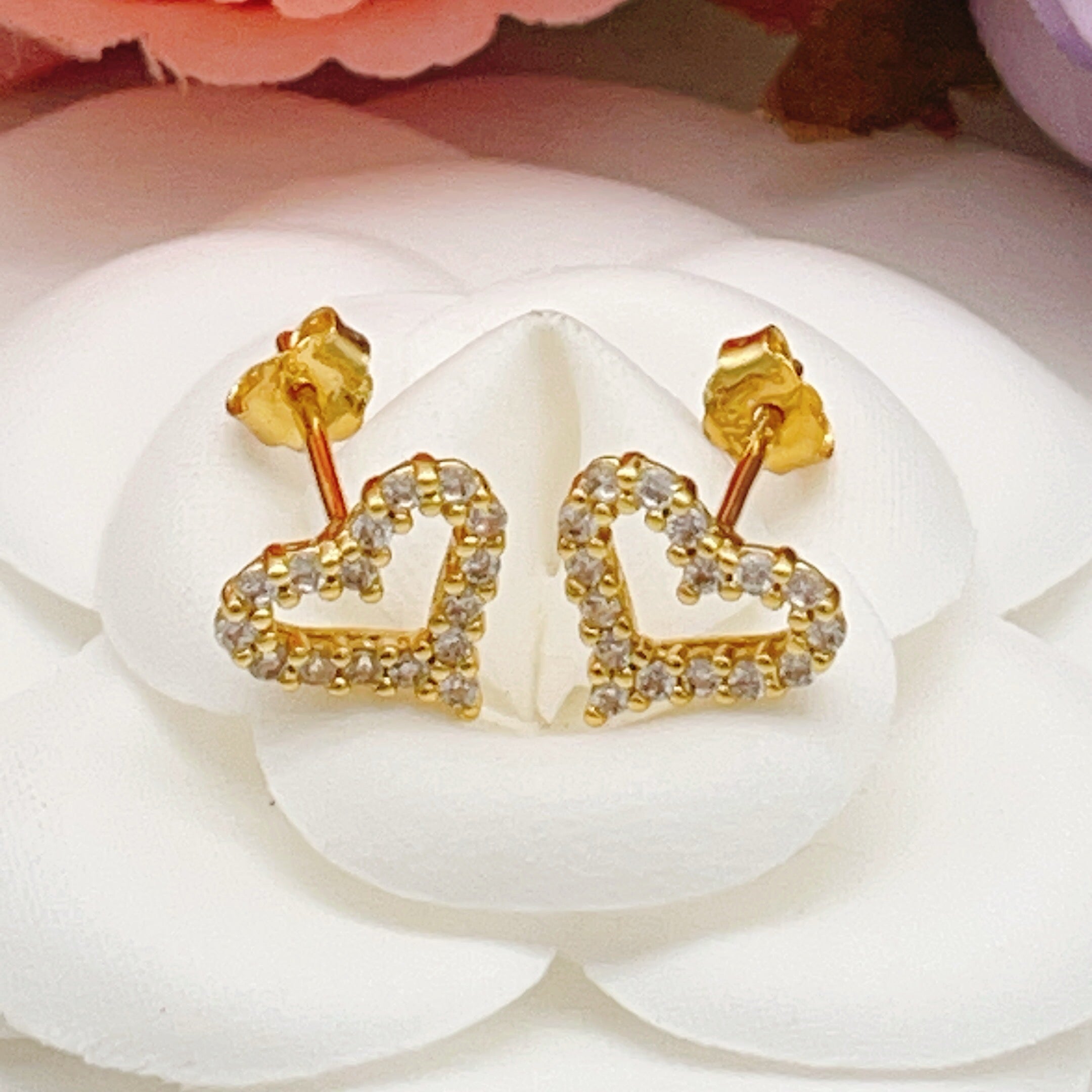 Vintage Authentic Gold-Tone Turn-Lock Earrings