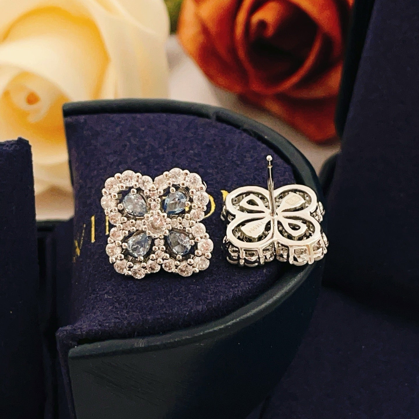 Vintage Authentic Gold-Tone Turn-Lock Earrings