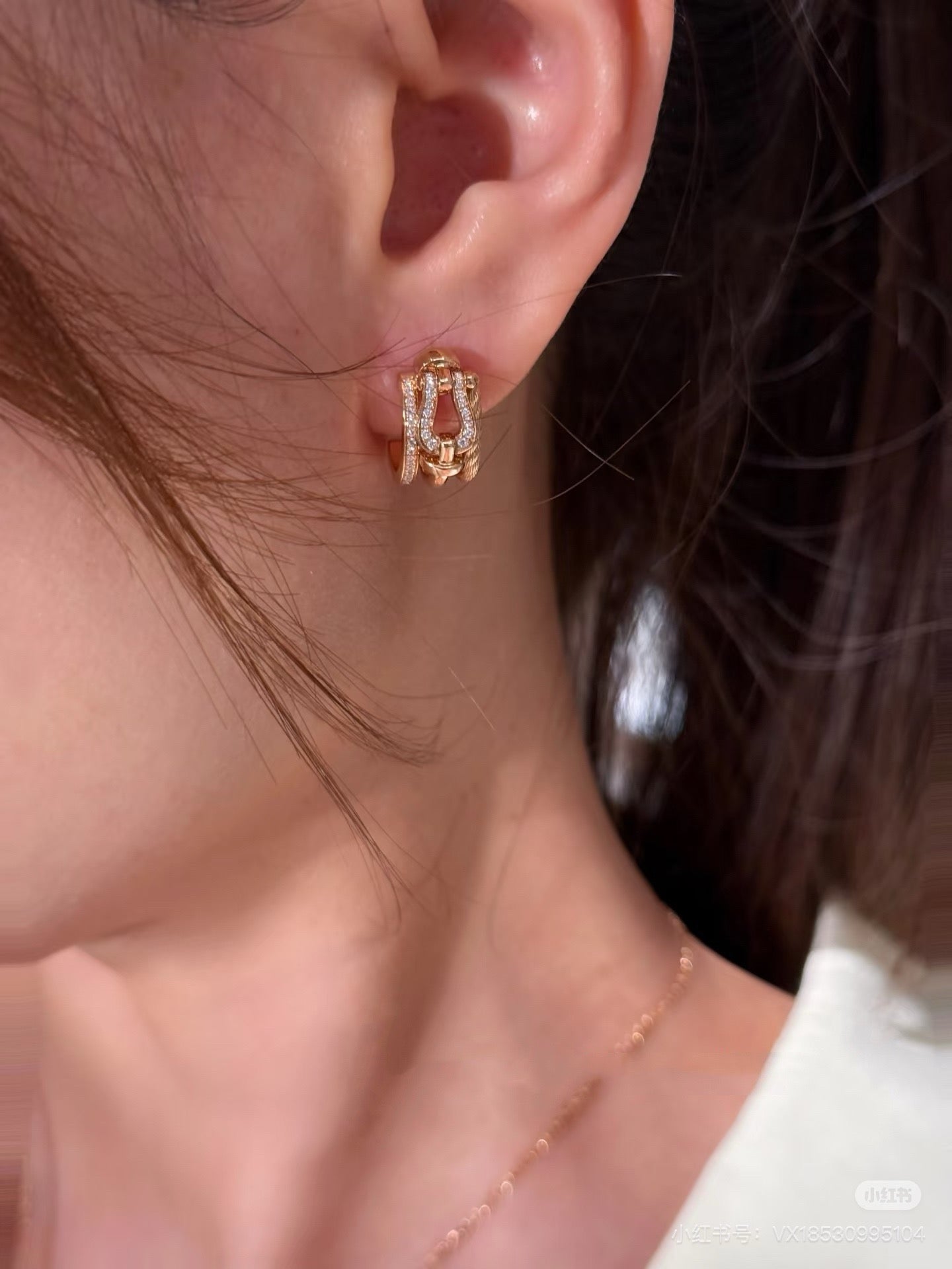 Vintage Authentic Gold-Tone Turn-Lock Earrings