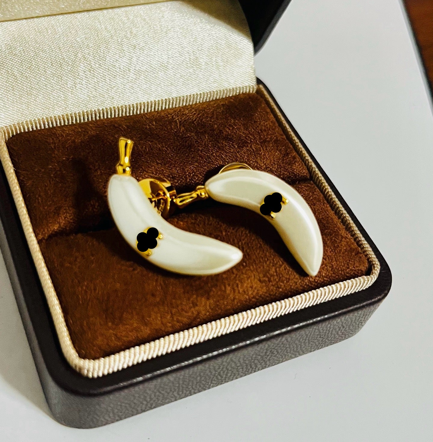 Vintage Authentic Gold-Tone Turn-Lock Earrings
