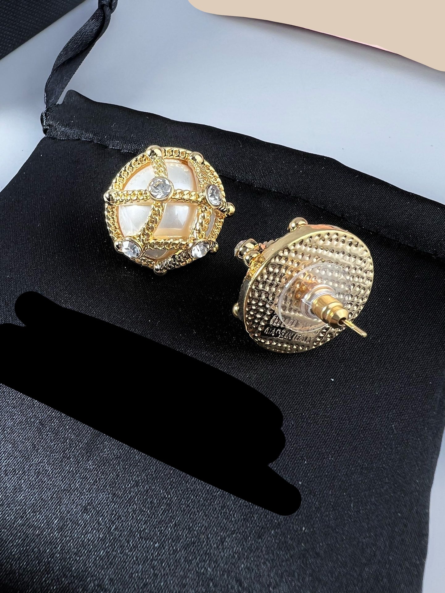 Vintage Authentic Gold-Tone Turn-Lock Earrings
