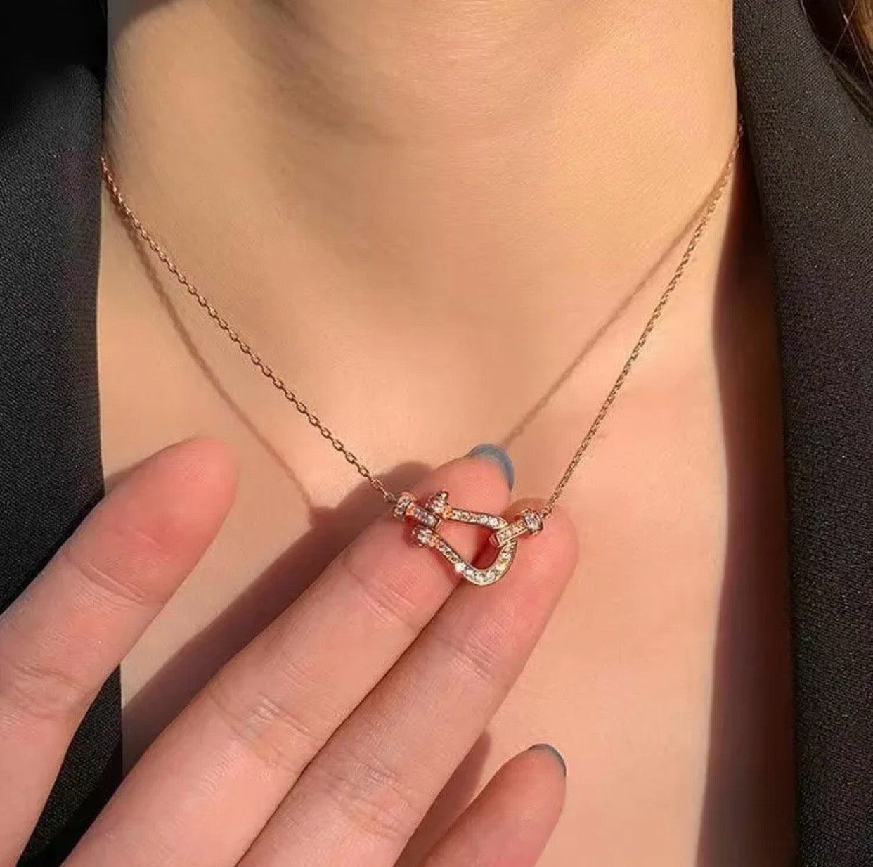 Vintage Authentic Chanel Gold-Tone Turn-Lock Necklace