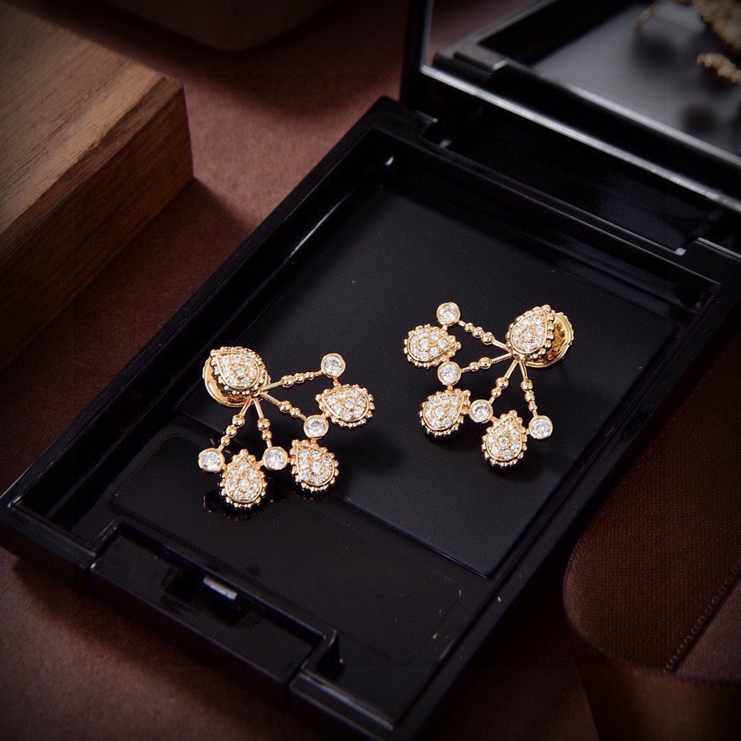Vintage Authentic Gold-Tone Turn-Lock Earrings