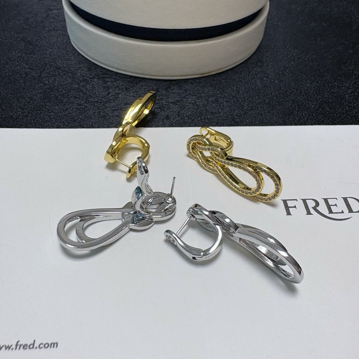 Vintage Authentic Gold-Tone Turn-Lock Earrings