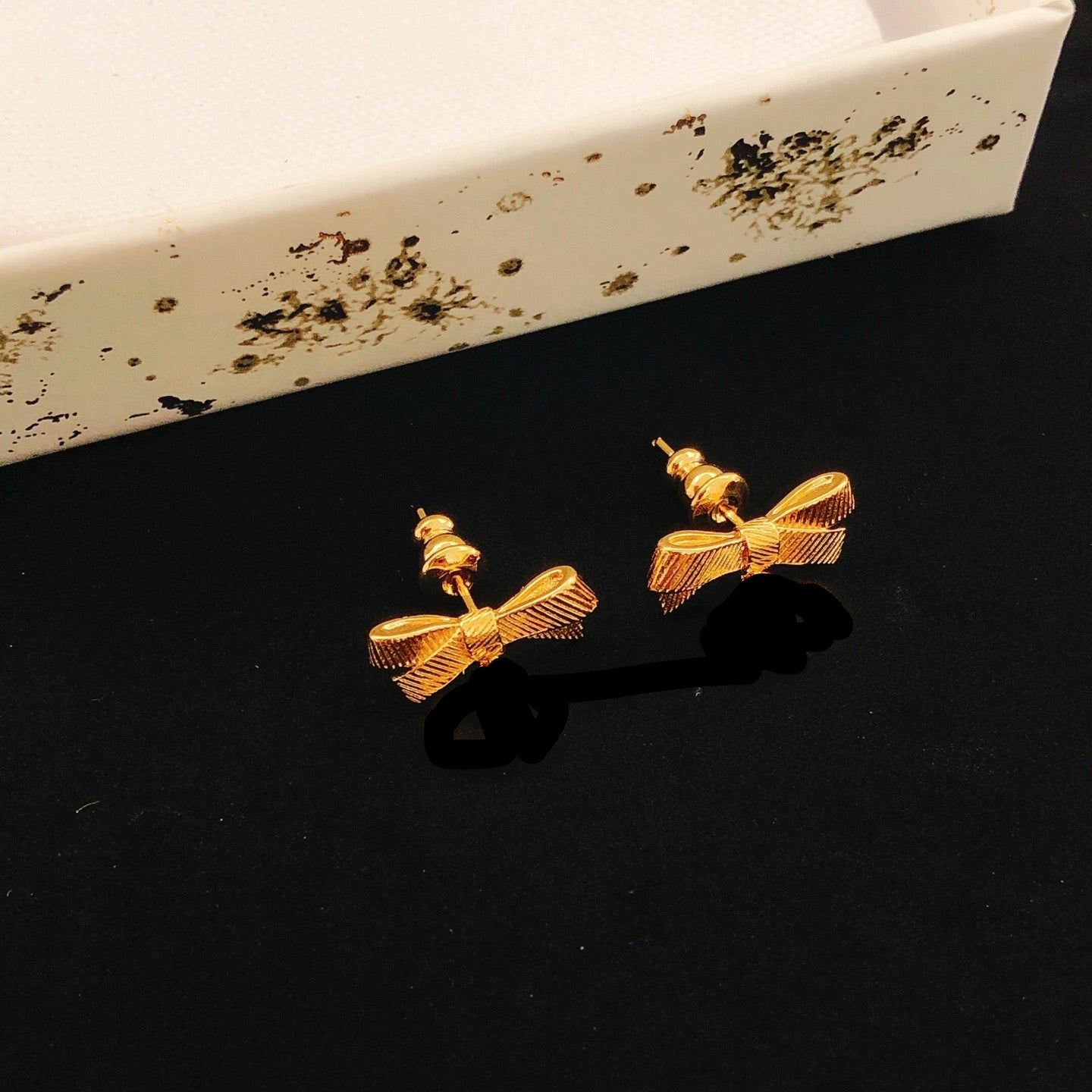 Vintage Authentic Gold-Tone Turn-Lock Earrings