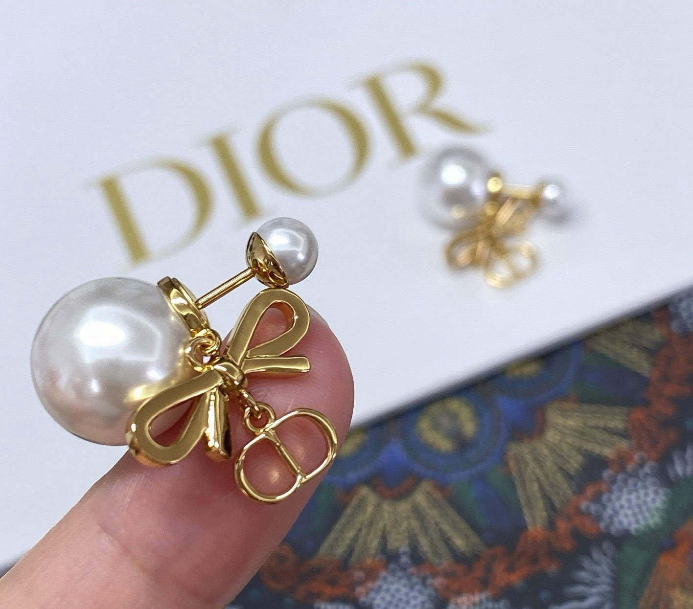 Vintage Authentic Gold-Tone Turn-Lock Earrings