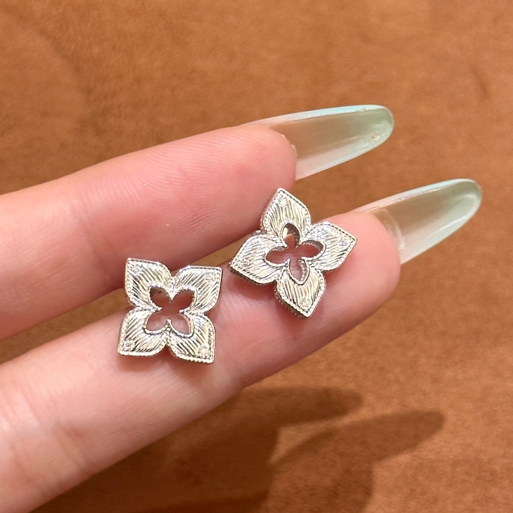 Vintage Authentic Gold-Tone Turn-Lock Earrings