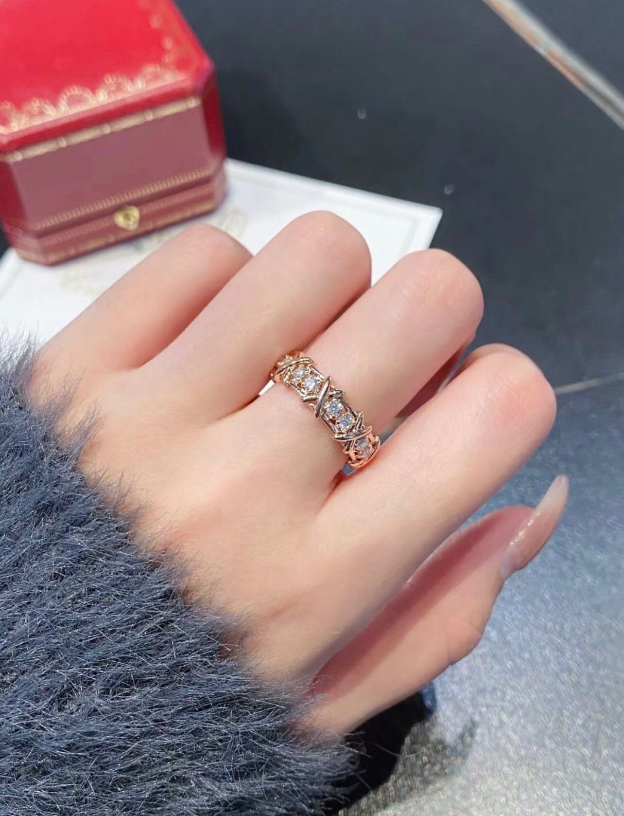 Vintage Authentic Gold-Tone Turn-Lock ring
