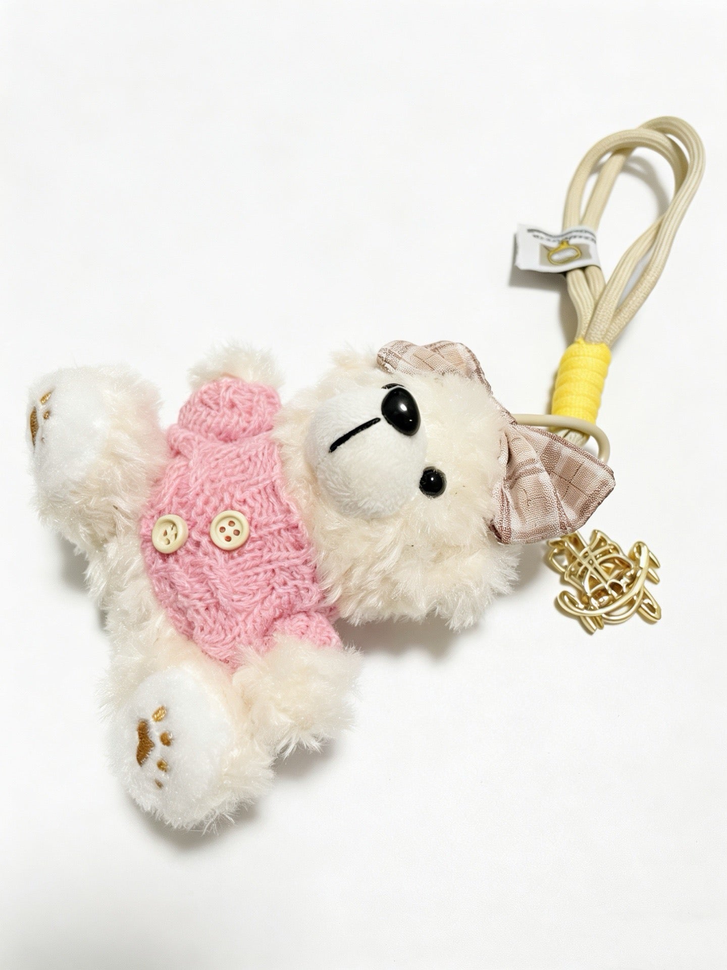 Vintage Authentic Chanel Gold-Tone Turn-Lock Earrings key ring