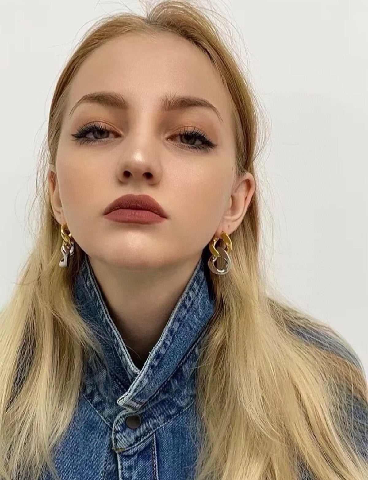 Vintage Authentic Gold-Tone Turn-Lock Earrings
