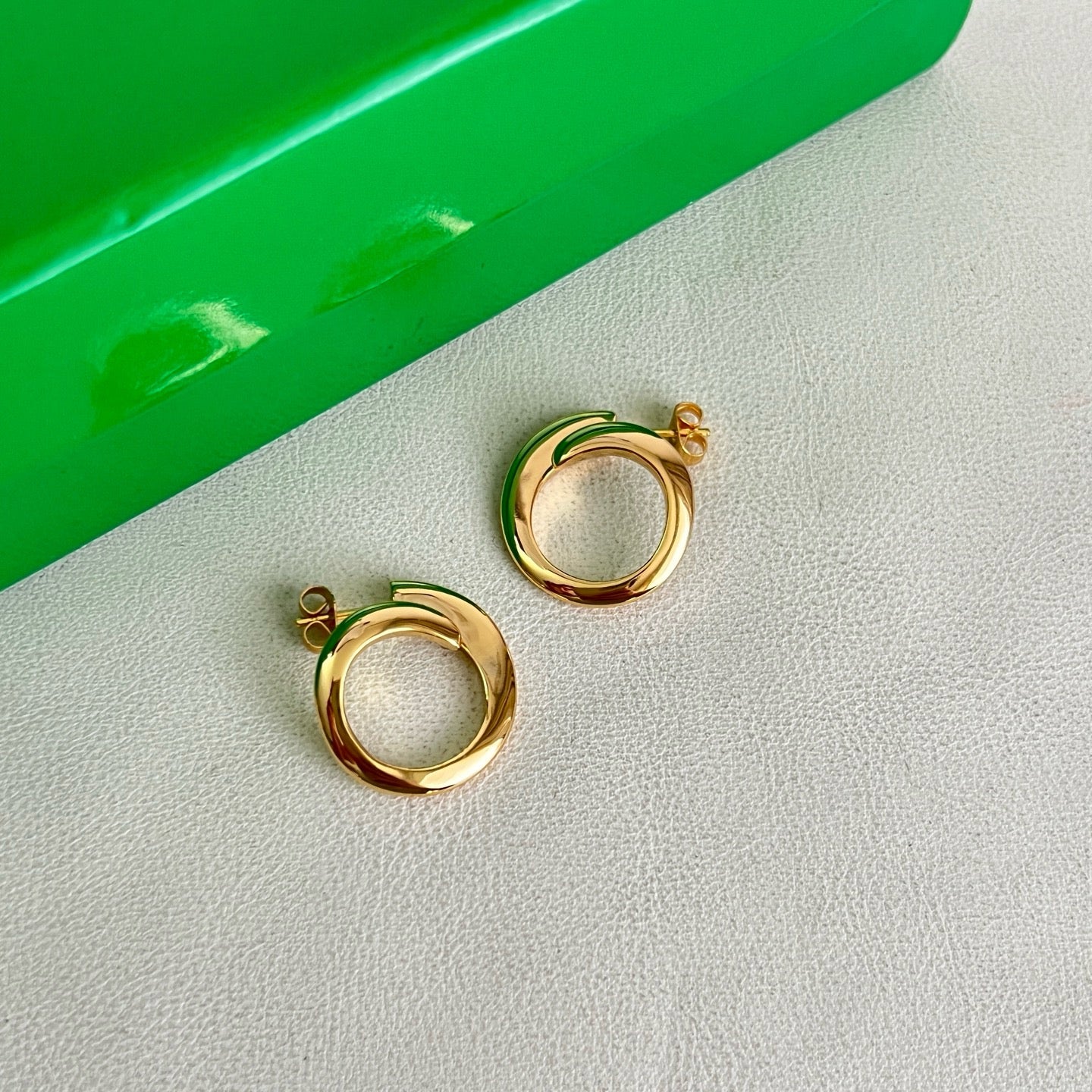 Vintage Authentic Gold-Tone Turn-Lock Earrings