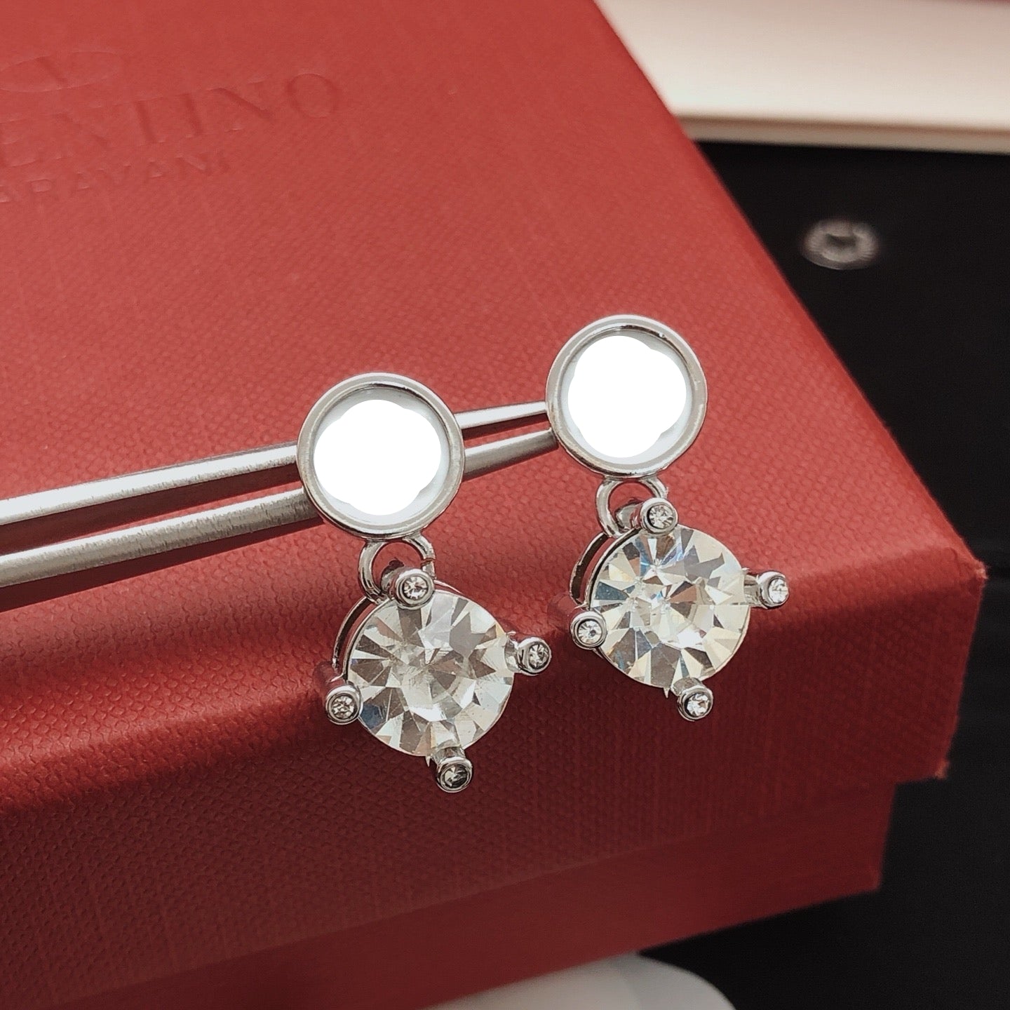 Vintage Authentic Gold-Tone Turn-Lock Earrings