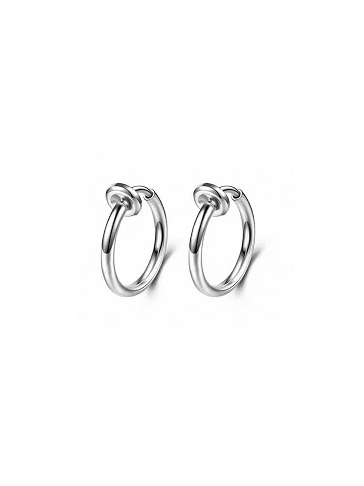 Includes 3 different black hoop earring designs