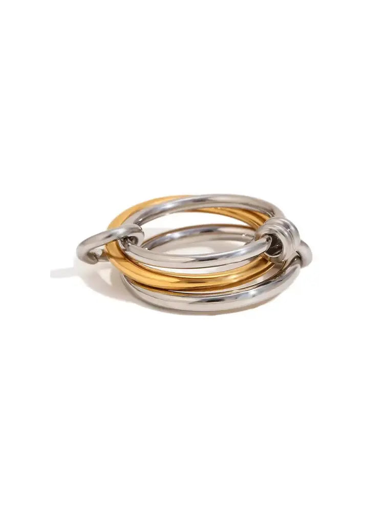 Interlocked Ring Creative Paris Stainless Steel Di | 18K ... - view 9