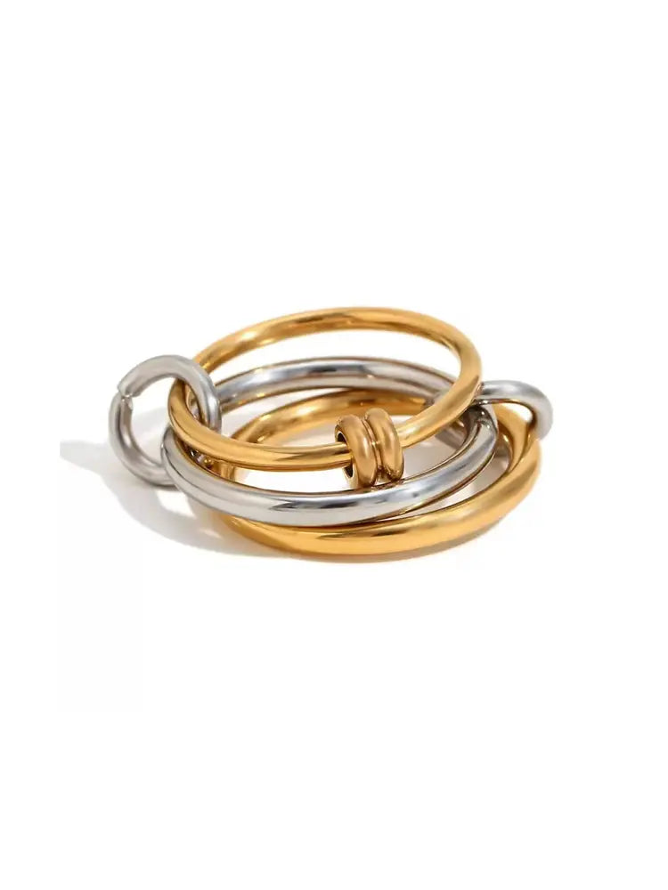 Interlocked Ring Creative Paris Stainless Steel Di | 18K ... - view 10