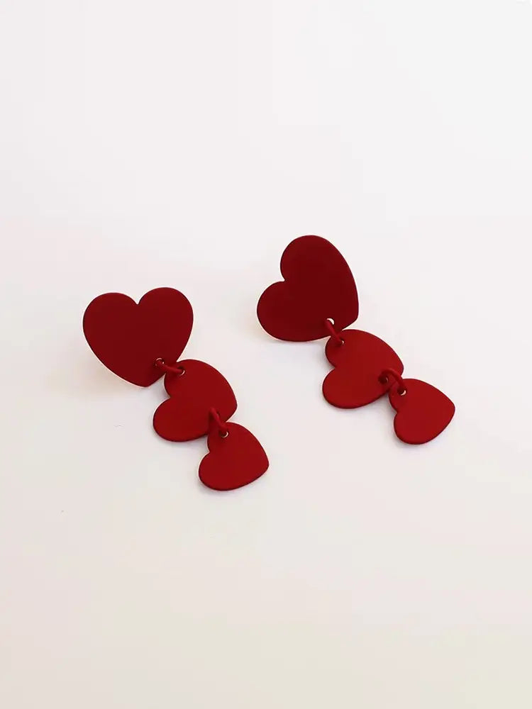 3 Heart Earrings Studs & Clip-On (No Piercing Requ | 18K ... - view 5