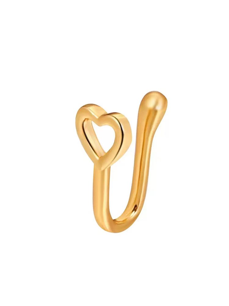 Minimal stainless steel gold-plated star and moon ear cuffs Detail View — Waterproof & Hypoallergenic
