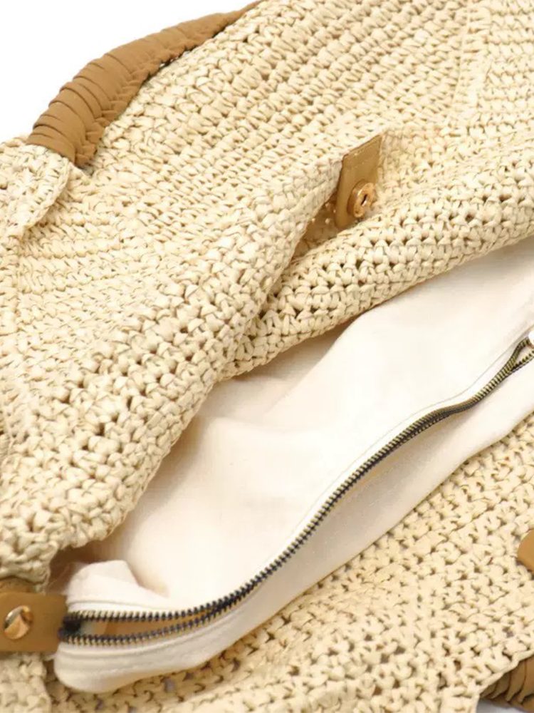 Minimalist Oversized Straw Woven Bag Summer Travel
