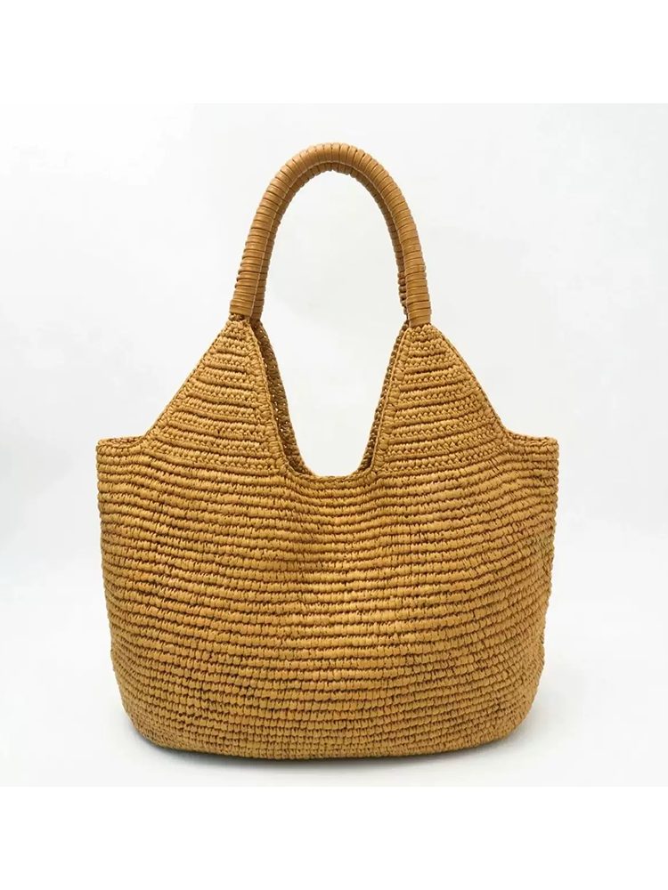 Minimalist Oversized Straw Woven Bag Summer Travel