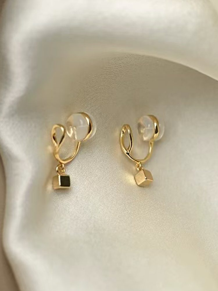 Minimalist Small Square Stainless Steel Earrings Studs & Cli — Stainless Steel Jewelry | Fairies Whisper