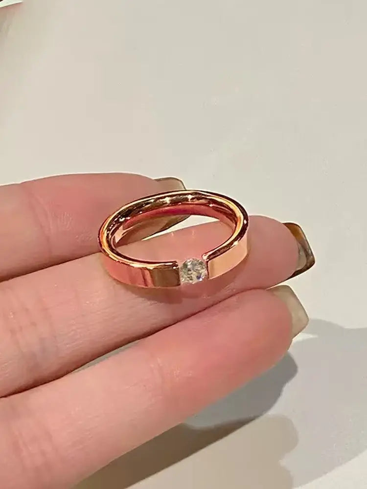 Minimalist Stainless steel CZ Ring spring Men Wome | 18K ...