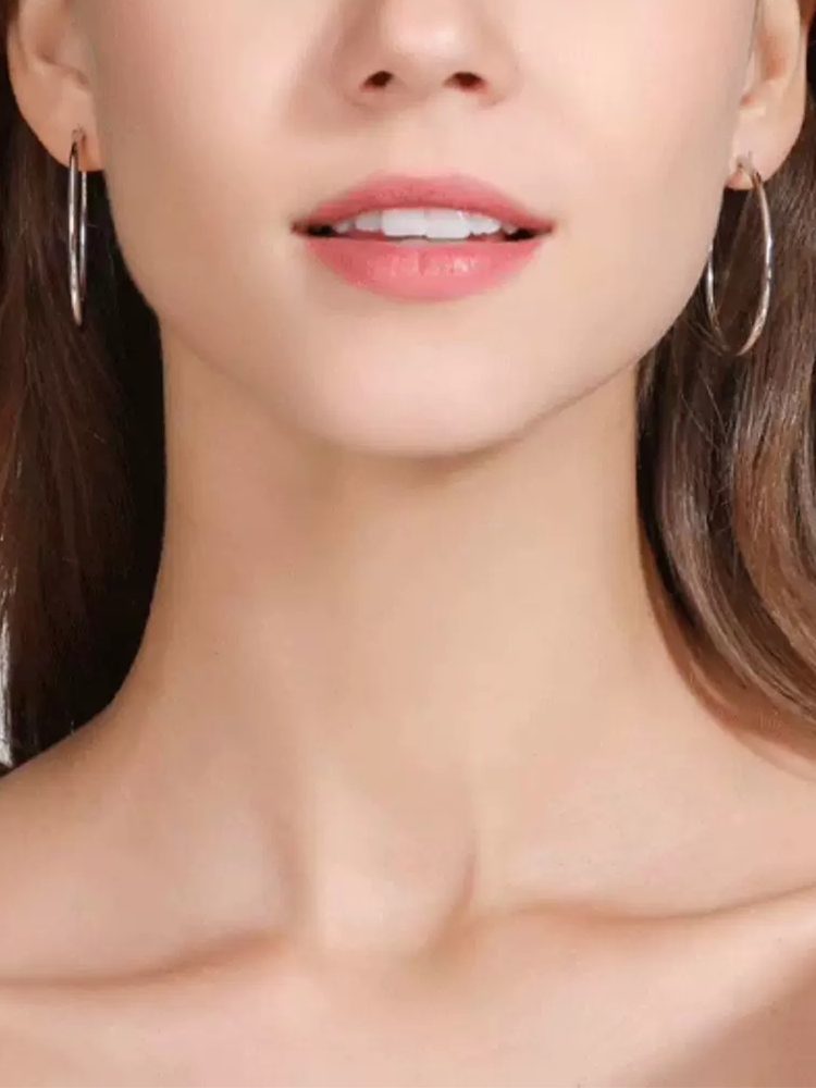 Minimalist Sterling Silver Twist Clip-On Big Hoop Earrings Screw Back Clip-On Earrings