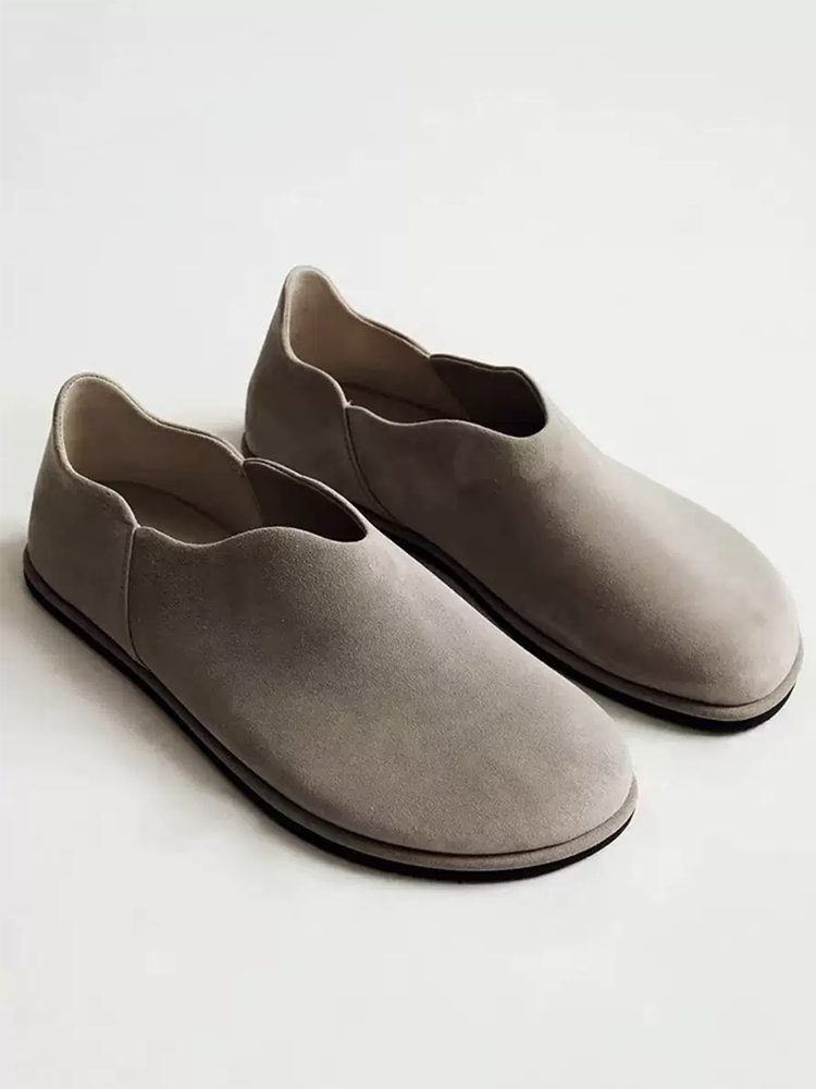 Old Money Suede Mule Slip-On Flats Shoes
