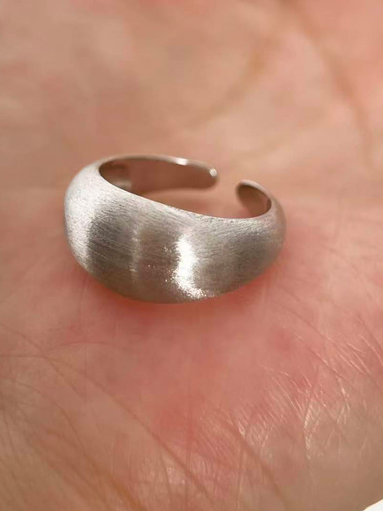 Parisian Hand-Brushed Silver Open Ring Set S925 Wo | 18K ... - view 5